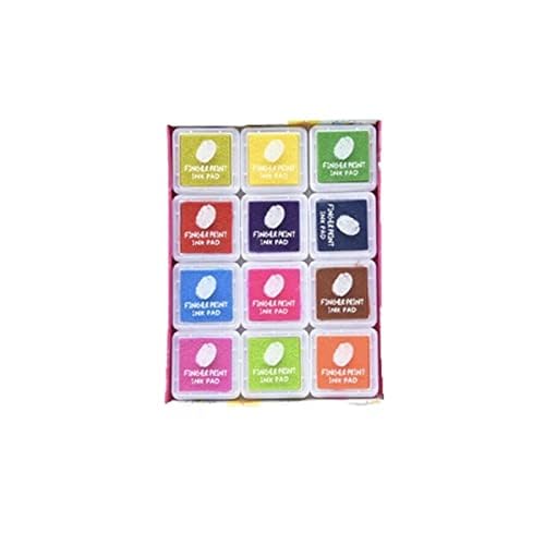 Ink pad Stamp Coloured Printing Art Craft, Scrap-Booking (Pack of 12 Ink Pad)