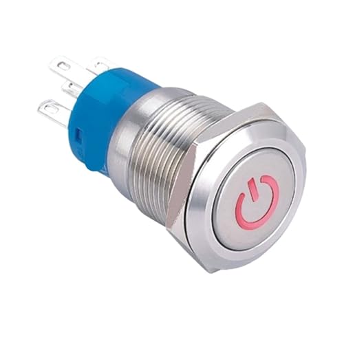 Pulsador de 19mm 6V con retorno automático momentáneo para control de circuitos