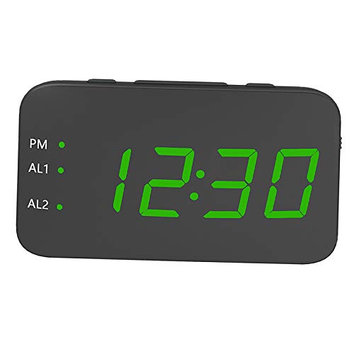 Sprach Steuerung wecker led digital Radio Uhr wecker mit nachtlicht, helligkeits-dimmer-Steuerung, USB-ladekabel - Blau
