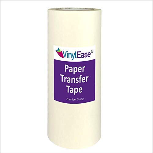 Vinyl Ease 12 inch x 150 feet roll of Paper Transfer Tape with a Medium Tack Layflat Adhesive. Works with a Variety of Vinyl. Great for Decals, Signs, Wall Words and More. V0844