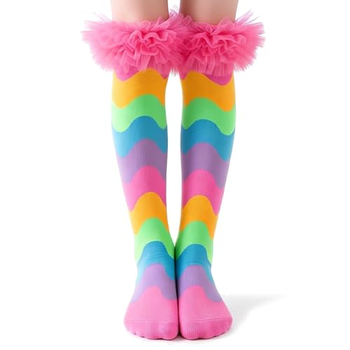 La Mejor Lista de Calcetines hasta la rodilla para Niña disponible en línea. 41 MITUN SEMI - Calcetines locos para niñas y niños hasta la rodilla 3D, divertidos y extravagantes calcetines para regalos de novedad, Rainbow Tutu Rosa, 5-16 Years