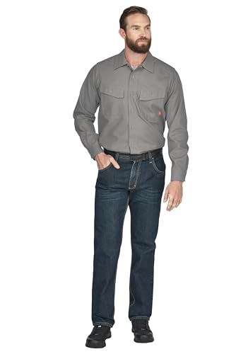 Bulwark Men's iQ Series Endurance Collection FR Work Shirt, Grey, Large