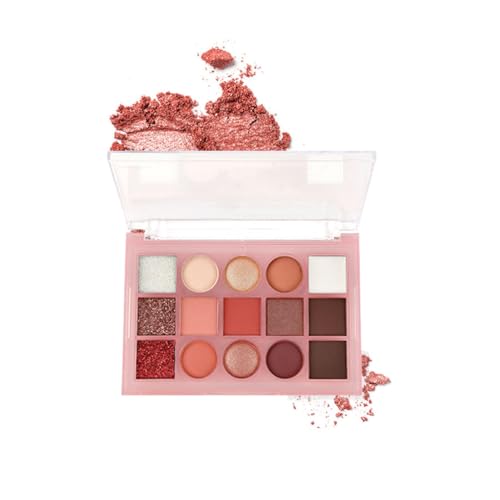 Hxssll Eyeshadow Palette Makeup – Neutral Nude Matte & Shimmer Eyeshadow Palette, High Pigment Waterproof Glitter Eye shadow,Blendable Pink, Brown, Rose Gold Eye Makeup (F-02#, 1 Count (Pack of 1))