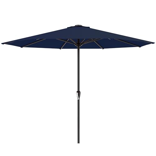 Image of AreShark 12 FT Patio Umbrella for Outdoor, Outdoor Table Umbrella with Crank, Outdoor Patio Umbrellas with 8 Sturdy Ribs, Patio Umbrellas for Market, Garden, Pool (Navy)