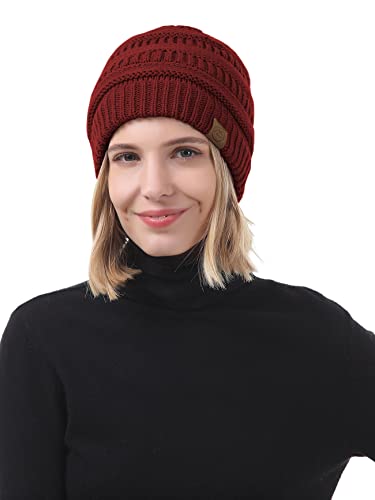 Gorros femininos de inverno para mulheres, forro de cetim, gorro bonito e despojado para inverno, go
