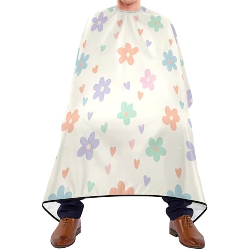 Capa profesional impermeable Floral para cortar cabello con cierre de broche ajustable para barbería y peluquería miniatura 1