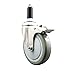 Service Caster Brand 5 Inch 316 Stainless Steel Light Duty Expanding Stem Caster Wheel Gray Polyurethane Wheel and 1? Stem ? 350lbs./Caster ? Swivel Caster with Total Locking Brake