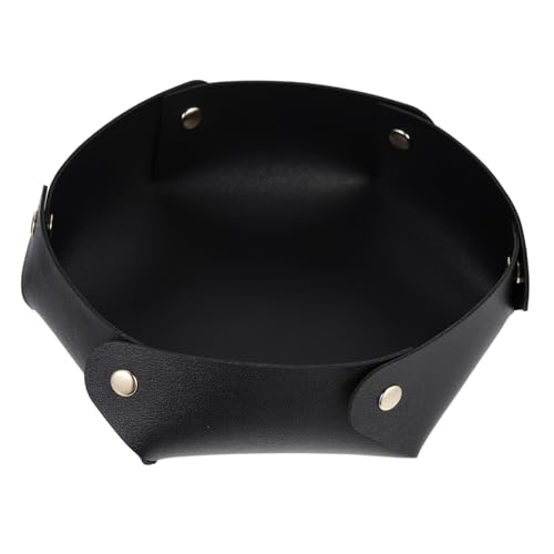 KESYOO Portable PU Dice Tray Desktop Storage Box Foldable Leather Organizer for Keys Cosmetics Stationery Multifunctional Tabletop Catchall Tray for Home Office