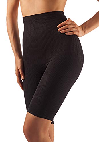 Farmacell 413 (Black, S M) Women s high-Waisted Anti-Cellulite Massage Shorts with Milk Fiber, 100% Made in Italy