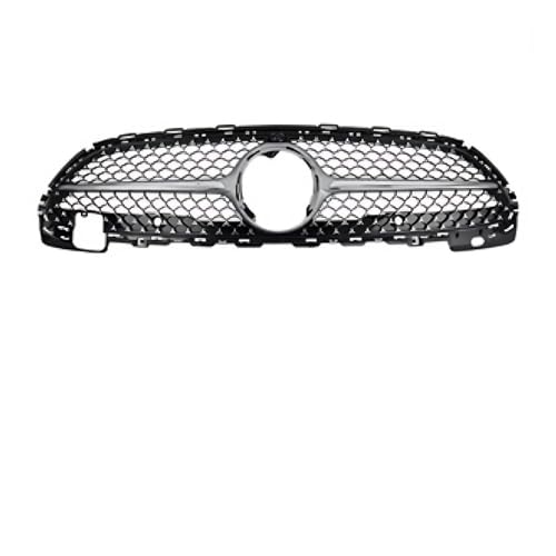 グリル、 メルセデスベンツ C W206 2022 2023 2024 C250 C200 C300 GT ダイヤモンドスタイル スポーツ フロント ラジエーター グリッド バンパー グリル インレット キットに適合(Silver A)