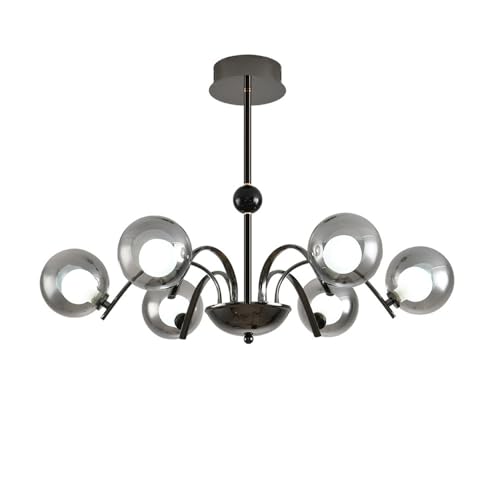 Lustre en verre à plusieurs têtes avec éclairage LED pour grand salon
