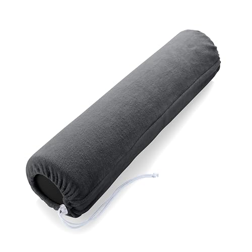 ZenGrowth Knierolle mit Bezug für Massageliege Rolkissen für Massage & Wellness Bequem & Hygienisch Mit Reißverschluss Abnehmbarer Waschbarer Bezug (Grau 3/4 Rund)