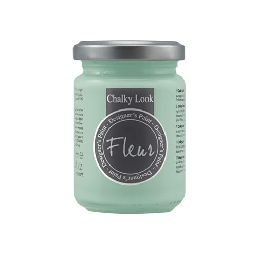 FLEUR DESIGNER'S PAINT | Pittura ad Acqua, Effetto Gesso Naturale, Extra Opaca, Fleur Chalky F79, Colore Malmo Green, Made in Italy, Formato da 130 ml