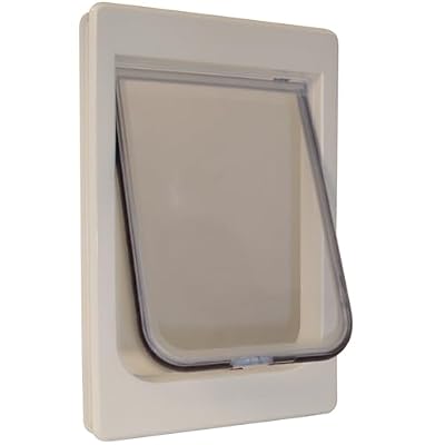 IDEAL PET PRODUCTS SINCE 1979 Perfect Pet Tubby Kat Cat Door with 4 Way Lock And LEXAN Flap, 7 1/2" x 10 1/2" Flap Size