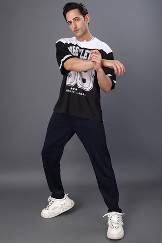 Image of Amazon Brand - INKAST Unisex Oversized T-Shirt | Sportwear | Contrast Sleeves | Drop Shoulder Baggy Fit | Graphic Print | Activewear for Gym,Training & Street Style