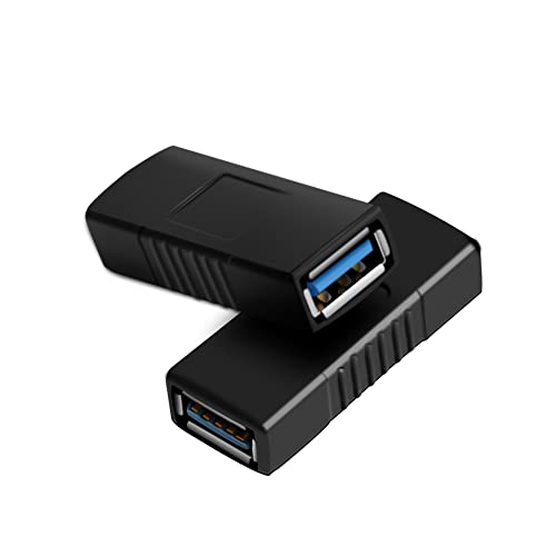 HSP-HSWITI Adaptateur Coupleur USB 3.0 SuperSpeed, Type A Femelle vers Femelle - Connecteurs de Prolongation de Pont (Lot de 2 Pièces)