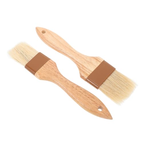 STOBAZA 2Pcs Basting Brushes Kitchen Oil Brushes for Baking Grilling and Marinades Handle for Outdoor Picnics and Roasting