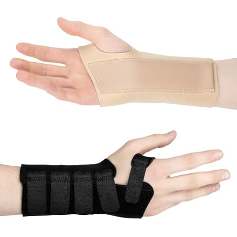 Actesso Neoprene Wrist Support Brace - Carpal Tunnel Splint - Provides Pain Relief from Carpel Tunnel Syndrome, Sprains and Tendonitis (Beige Right, M) Cover