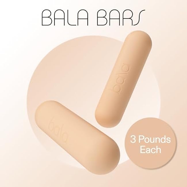 Bala Bars Dumbbell Set for Women & Men - Set of 2 Bars Designed for Walking, Strength Training, HIIT, Boxing & Aerobics - Hand Weights for Working Out at Home