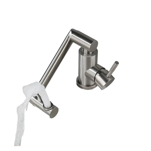 Robinet mitigeur de cuisine en acier inoxydable 304 pivotant à 360 pour évier et toilettes
