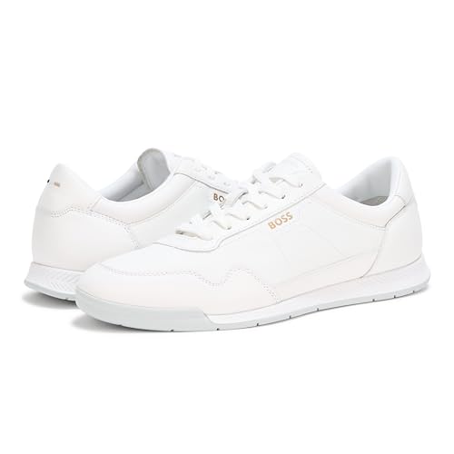 BOSS Men's Titanium Low Profile Leather Sneaker3