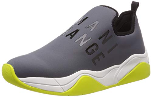 Armani Exchange Neoprene Lace Up Sneaker, Zapatillas para Mujer, Gris (Grey Anthracite 00007), 37 EU
