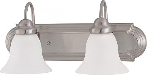 Image of Nuvo 60 /3278 Two Wall-Vanity Light Fixture, 2, Brushed Nickel /Frosted Glass