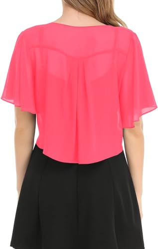 Image of Women's Solid Puff Sleeve Kimono Short Cardigan Loose Cover Up Casual Blouse Top Chiffon