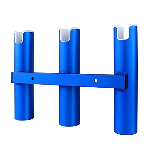 Blue Aluminium Fishing Rod Holder, 3 Link Vertical Wall Mounted Boat Fishing Rod Rack For Marine Boat Yacht #TOP2
