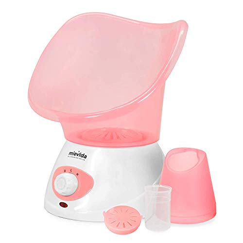 Mievida Steam Inhaler Vaporizer and Facial Steamer With Two Level Heat Setting and Temperature Control System (Pink)