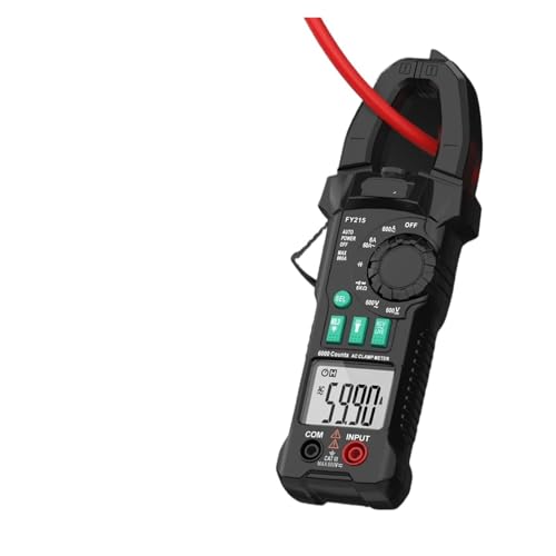 FY215 Digital Clamp Meter 6000 Counts AC Current Tester Multimeter 600A con linterna, data hold, herramientas para electricista (FY215) miniatura 1