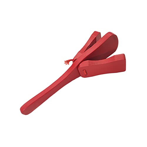 VANZACK Wooden Castanet Flapper for Percussion Instrument for Handheld Music Enhances Motor Skills Rhythm Early Learning Present