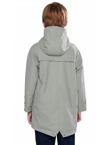 Image of SOLOCOTE Kids Rain Jacket Hooded Lined Rubber RainCoats for Girls Boys Waterproof Windproof Size 5-14Y