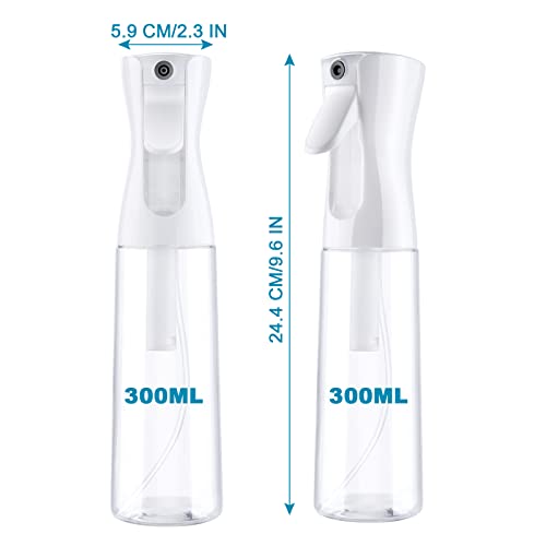 Foto von URAQT Sprühflasche Haar, 300 ml Wasserzerstäuber Wasserflaschens Friseur Sprühflaschen Spray Bottle, Salon Wasser Sprüher Friseur Haar Werkzeug für Haar, Weiß Transparent