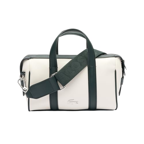 Lacoste Bolsa feminina pequena Nilly Petit Piqué Boston, farinha/verde escuro, tamanho único, Farinha/verde escuro, Small, Bolsa pequena Nilly Petit Piqué Boston