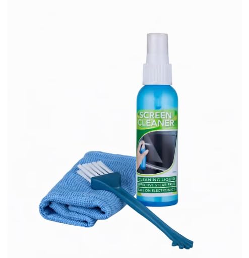 Screen Cleaner Spray Kit with Microfiber Cloth & Brush Universal Screen Cleaning Kit for Laptop Mobile TV Monitor & Display Care