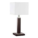 Tischleuchte im Bauhausstil mit klaren Linien und einfacher Geometrie,mit Stoffschirm