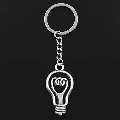 Preisvergleich Produktbild JLZK Mode Glühbirne Glühbirne 46X24Mm Anhänger 30Mm Schlüsselring Kette Männer Auto Geschenk Souvenirs Schlüsselbund