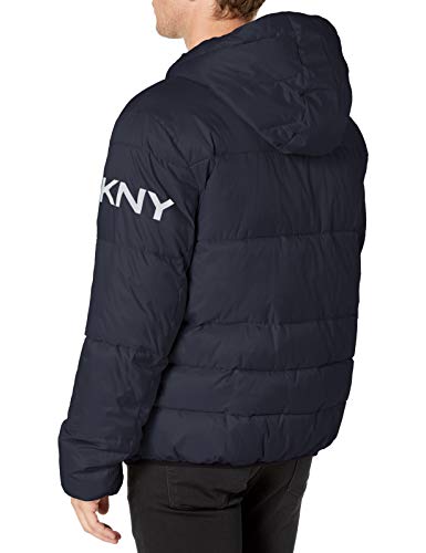 DKNY Men's Water Resistant Ultra Loft Hooded Logo Puffer Jacket (Standard and Big & Tall)2