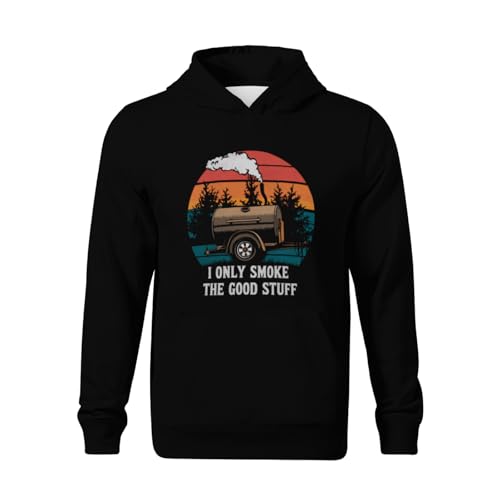 Kids I Only Smoke The Good Stuff Funny BBQ Smoker Saying Boys Girls Lightweight Kangaroo Pocket Hoodies2