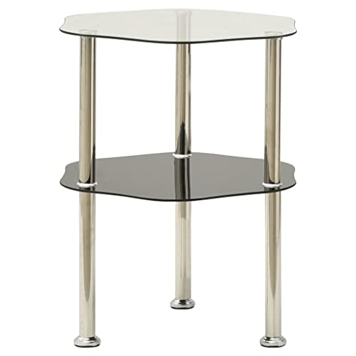 ZQQLVOO Mesa auxiliar con 2 estantes, 38 x 38 x 50 cm, cristal templado, mesa de consola, mesa de consola, mesa de pasillo, mesa de entrada, aparador, mesa auxiliar para entrada y pasillo