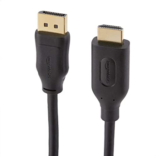 Amazon Basics DisplayPort to HDMI cable with gold-plated connectors 1.8 m