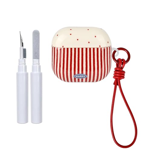 Coque AirPod 4 rouge antichoc avec étui tendance et kit nettoyage