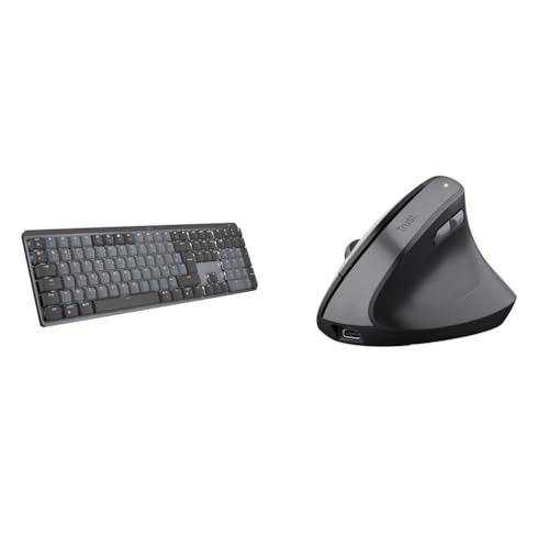 Clavier Logitech MX Mechanical et souris Trust Yuno ergonomique sans fil pour bureau