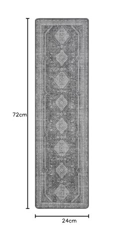 GENIMO 2x6 Non Slip Hallway Runner Rug, Machine Washable, Thin & Low Pile Lightweight for Kitchen, Laundry, Entryway, Bedroom & Living Room, Gray