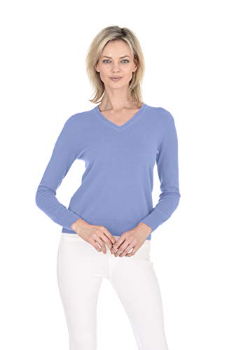 Cashmeren Women’s Essential Knit V-Neck Sweater 100% Merino Wool Long Sleeve Classic Pullover4