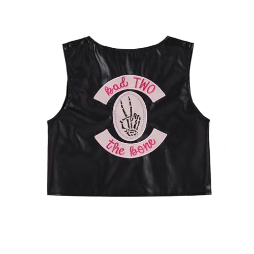 Bagilaanoe Toddler Baby Boy Girl 2nd Birthday Outfit Bad Two The Bone Letter Printed Vest Sleeveless Tops Jacket Waistcoat (Pink, 2-3 Years)