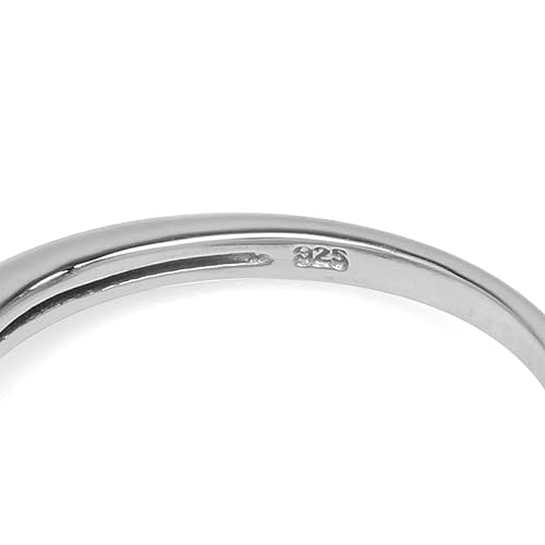 Silvershake 6MM Round Shape Gemstone White Gold Plated or Yellow Gold Plated 925 Sterling Silver Engagement Promise Ring Jewelry for Women4