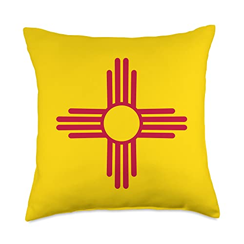 New Mexico State Flag Zia Sun Throw Pillow