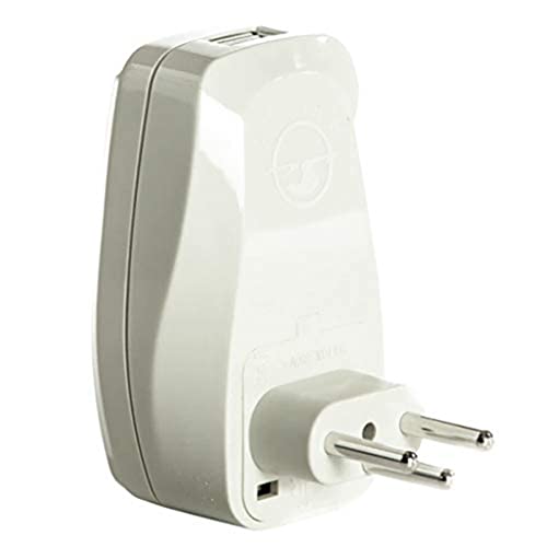 Image of OREI Universal 3 in 1 Plug Adapter for Brazil Travel with USB and Surge Protection-Grounded Type N (WPU-N-GN)